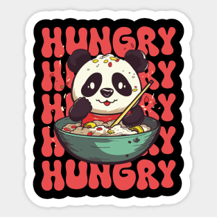 Hungry Cute Panda Kawaii Sticker